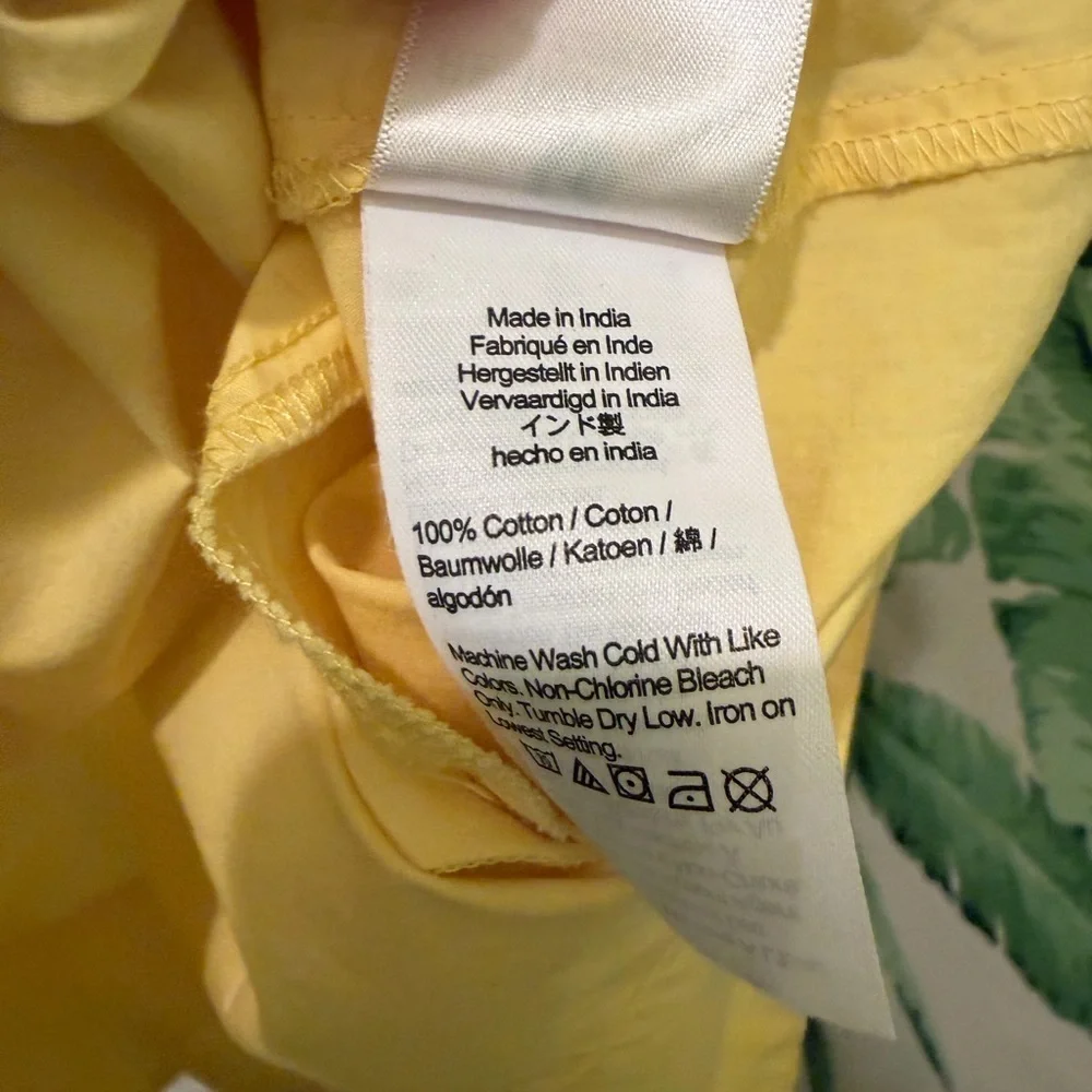 J. Crew Short-sleeve mini shirtdress in cotton poplin yellow BP881 Size S